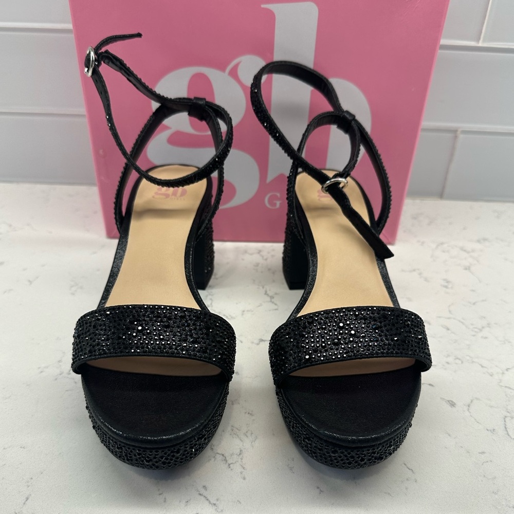 GB girls black heels size 4